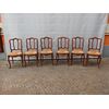 N. SIX RUSTIC WALNUT CHAIRS LATE 1800s cm L45xP45xH97