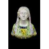 Majolica bust depicting Francesca. Minghetti manufacture. Bologna.