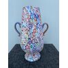 Vaso biansato  in vetro a murrine.Fratelli Toso,Murano.