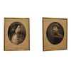 Coppia di Ritratti di Napoleone III e Moglie del 1800 - Pastelli