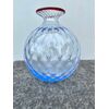 Vaso in vetro con tessuto balloton.Venini Murano.