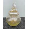 Vaso globulare con coperchio con presa a foglie e inclusioni in oro.Artisti Barovier.Murano.