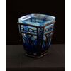 Daum-Majorelle - Vaso in vetro blu e ferro battuto