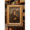 pan288 - friar painted on canvas with gilded frame, 18th century, measuring cm l 51 xh 68     