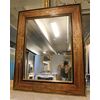 specc300 - walnut mirror with golden inlays, early 1900s, measuring cm l 80 xh 100     
