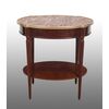 Antique Napoleon III French side table in mahogany with marble top.     
