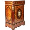 Rosewood sideboard with various wood inlays, porcelain plaques and gilt bronze finishes, France, late 19th century