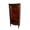 Vetrina ad 1 porta stile Transizione in legno di mogano con applicazioni in bronzo