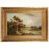 Antique German painting with Italian landscape - O/7427