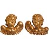 Pair of large 18th-century gilded wood angels - O/7283