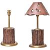 Fossil wood table lamps for mountain homes. O/7566-7567-7568