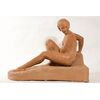 "Nude" elegant female terracotta sculpture signed Bouraine - O/5238