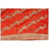 Antique Indian coral-colored Sari - B/1524-6