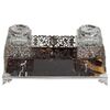 English silver and tortoiseshell inkwell - A/2128