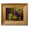 19th-century painting "grapes in a basket" - O/1699