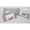 Set of three handmade cashmere cushions with dog embroidery - B/2434 -