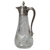 Antique elegant crystal and silver carafe - O/312 -