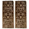 Pair of brown velvet panels with hand print - B/1778 -