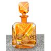 Bottle in layered and ground glass with stylized art deco floral and geometric motifs. Bohemia     
