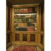lib108 - lacquered and painted corner bookcase, period &#39;900, cm l 274 xh 288     