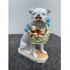 Dog figurine with puppies in porcelain France     
