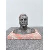 Copper bust of General Jose &#39;de San Martin (Argentine hero). Marble base.     
