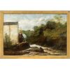 European painter (late 19th century) - Landscape with mill and stream.