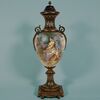 Large French vase in the Sèvres style, gilt bronze mount. Painting signed F. Bellanger. Late 19th century.