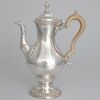 George III silver coffee pot with wooden handle, Charles Wright, London, 1771