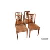 Set of 4 Victorian mahogany wood chairs with inlay threading