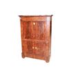 French Empire style secretaire from the mid-1800s with bronze escutcheons and black marble top.