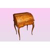 Stunning 19th-century French roll-top desk in richly inlaid carob wood