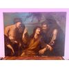Ancient painting on canvas depicting Christ among the disciples 17th century 97 x134 cm     