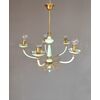 Lampadario Déco in opalina e ottone
