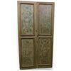 PTL587 - Lacquered wooden door, painted panels, 18th century, dimensions cm W 122 x H 235 x D 3.5