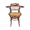 Carved wooden office armchair. Likely manufactured by Thonet - Vienna, early 20th century.