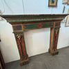 Antique splendid fireplace mantel Painted, 19th century. Measurements L 148 x D 27, H 130