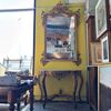 Antique monumental console + mirror Louis Philippe 1840 Gold leaf Roman area. Dimensions h 297