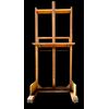 Walnut wood easel with adjustable height.
