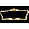 Carved wooden headboard with cream and gold rocaille motifs.