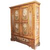 Wooden wardrobe painted with festoons and architectural fantasies, Marche, 18th century