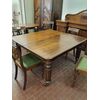 Extendable rectangular table with two leaves, fluted legs