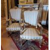 panc70 pair of golden Louis XV style armchairs     
