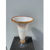 Trumpet vase in coated glass with inclusions of metallic powders and iridescent effect.Murano     