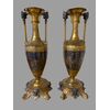 Pair of bronze vases Signed Henry-Cahieux