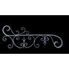 Heavy wrought iron frieze with stylized geometric motifs.