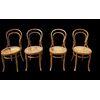 4 wooden chairs with Vienna straw seats. Fischel manufacture. Austria.