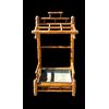 Walnut wood umbrella-cane stand imitating bamboo.