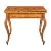 Olive wood veneered game table. Tuscany, 18th century.
