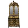 Two-part trumeau in lacquered, gilded, and painted wood. Venice, first half of the 18th century.